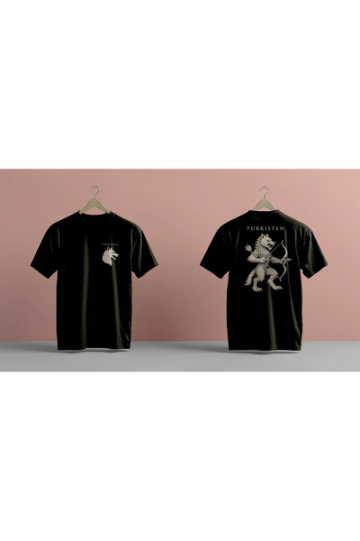 Maki Home Copy - Tolga Turan Special Turkistan Series Cotton Printed Black T-Shirt Models