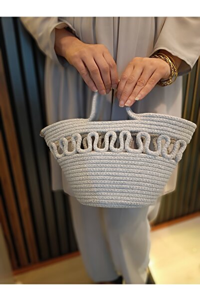 Home Minimalist Elegant Cute Handmade Knitted Design Tricot Hand Bag