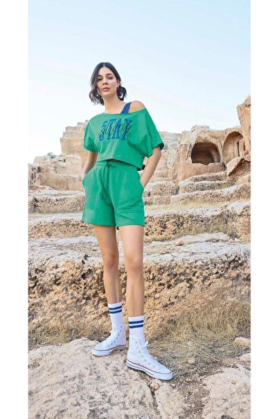 NightLove Monamise Short Sleeve 3-Piece Crop Bottom Top Set 23084