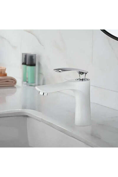 KORMAN TECHNIK Basin Faucet, Sanitary Brass, White, OD/2069