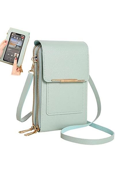 Türkiye Anti-theft Leather Bag, Elegant Crossbody Touch Screen Phone Bag, Touch Screen RFID Blocking Cellpho