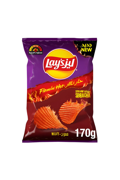 Lay's رقائق البطاطس الحارة بصلصة سريراتشا، 170 غرام