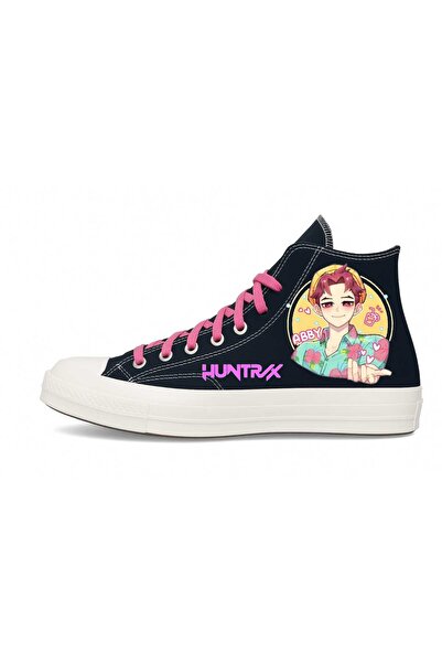 LİASSHOES حذاء رياضي للأطفال من Soda K Pop Solist مطبوع باللون الأسود من الكتان