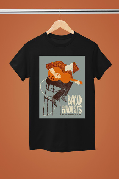 MAGORS تيشيرت روك من القطن المطبوع بأكمام قصيرة من BAND OF HORSES