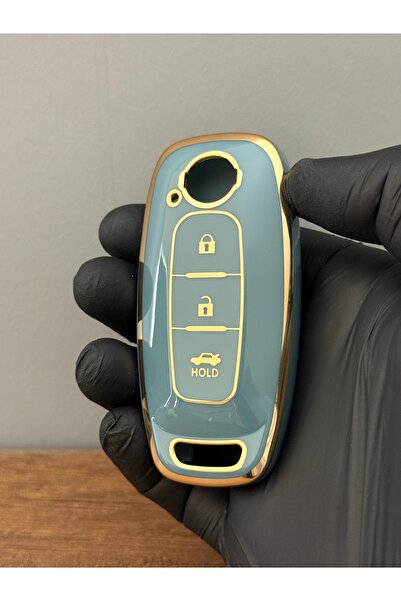Mavi Keys Nissan Qashqai - X-Trail -Juke Carcasă nouă cu 3 butoane Husă de protecție pentru chei din silicon – Gri