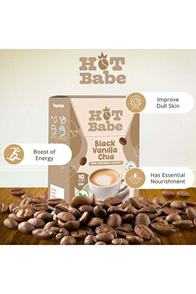 Hot babe Premium Black Vanilla Chia Coffee – 10 Sachets | UAE