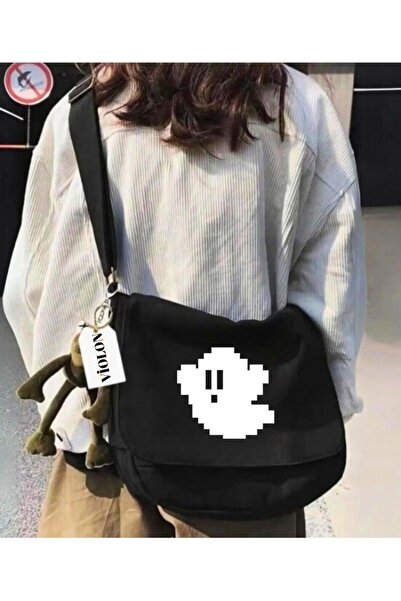 Violon Μαύρη τσάντα ταχυδρόμου με στάμπα Ghost