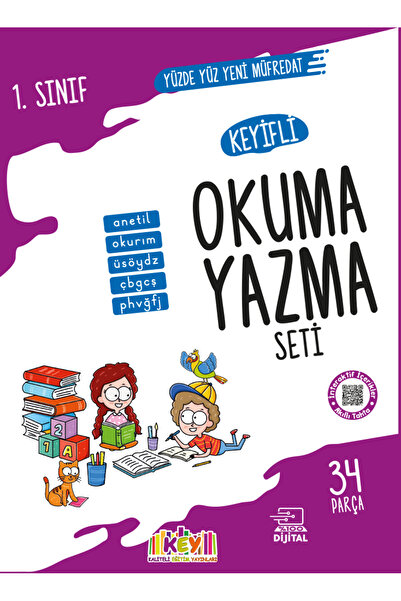 Key Kaliteli Eğitim Yayınları KEY YAYINLARI 1. Sınıf Keyifli Okuma Yazma Seti 34 Parça (2025 Son Baskı Maarif Modeline Uygundur)