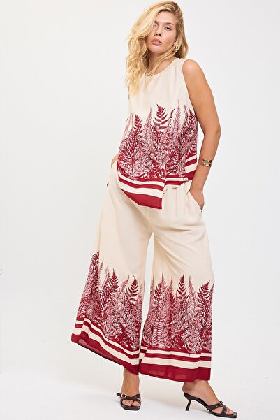 ZTO Women's Cotton Zero Sleeve Bluz Pants Set