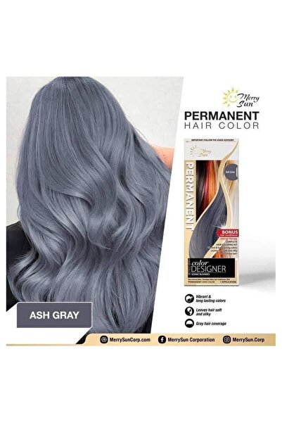 merry sun مجموعة تلوين الشعر باللون الرمادي الفاتح