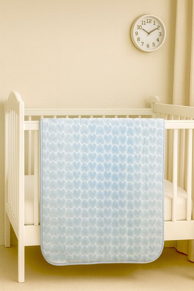 KapsülBebek 100% Soft Fleece Baby Blanket 100X120 cm – Heart / Embossed Pattern (Blue / Pink / Yellow)