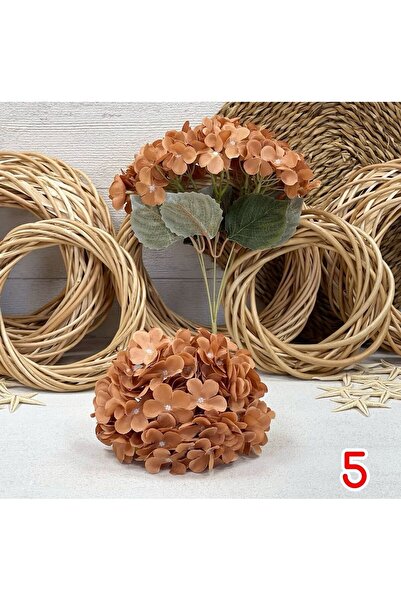 KOZALILAR Yapay Çiçek 5 Dallı Mini Ortanca Demeti