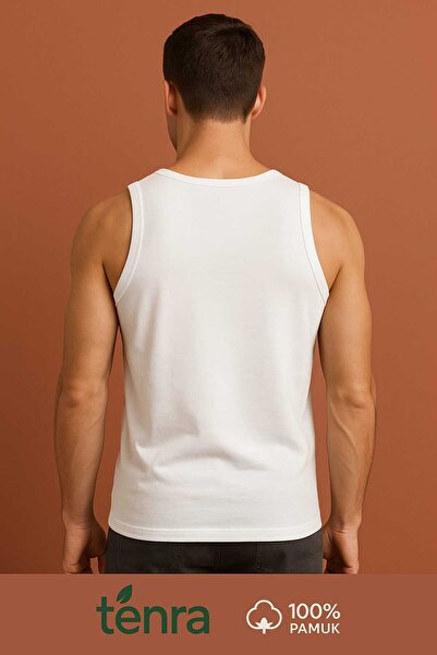 GÜMÜŞ White Strap Men's Undershirt Premium Advantageous Package 5 Pieces 100% Cotton