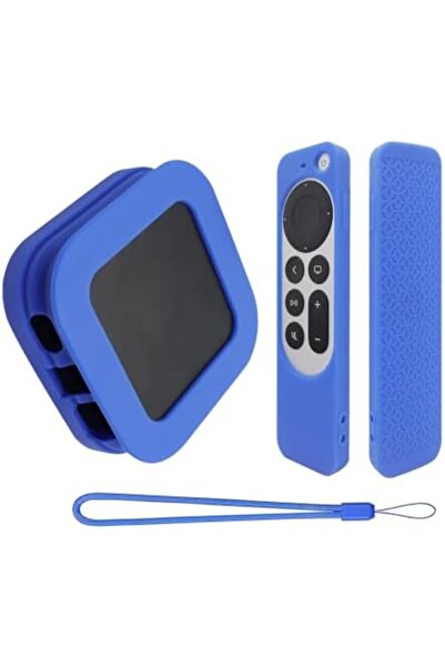 O Ozone Silicone Case for 2022 Apple TV 4K Wi-Fi TV Box Remote Cover- Blue