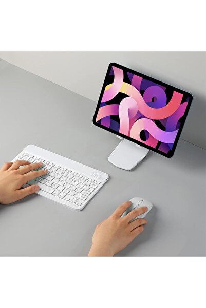 O Ozone مجموعة لوحة مفاتيح وماوس بلوتوث فائقة النحافة، لوحة مفاتيح وماوس لاسلكية محمولة قابلة لإعادة الشحن