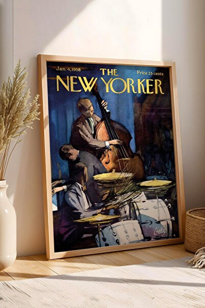 Saturn Pictură înrămată The New Yorker 4 ianuarie 1958 - Jazz Trio Jazz Trio Painting