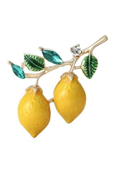 The Casius. Broșă cu pandantiv Lămâie, accesoriu pentru ținute și rochii, 3,5...