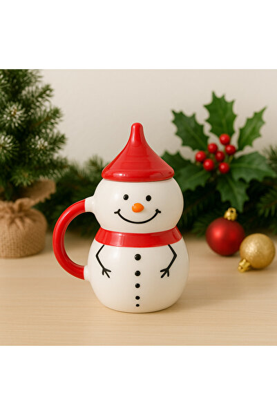 Kotium Ceramics Snowman Mug with Hat Handmade Special Series Special Design Special Embossed Ceramic Mug