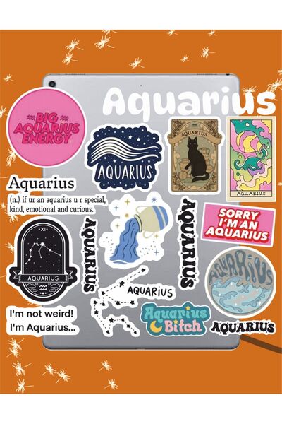 hediyenebak Aquarius Sticker Set |   Laptop Agenda Notebook Tablet Phone Notebook Sticker Bullet Journal