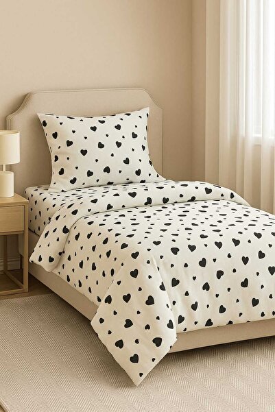 Loova Nevresim takımı tek kişilik''yorgan kılıı+lastklı carsaf+yastık kılıfı'' %100 pamuklu genç model lüx