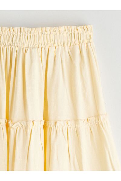 LC Waikiki New Season Folded Girl's Skirt with Elastic Waist