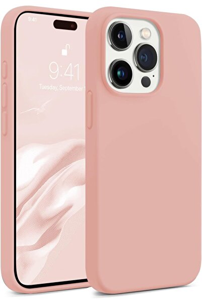 O Ozone غطاء حماية لجهاز iPhone 15 Pro | سلسلة السيليكون السائل | وردي