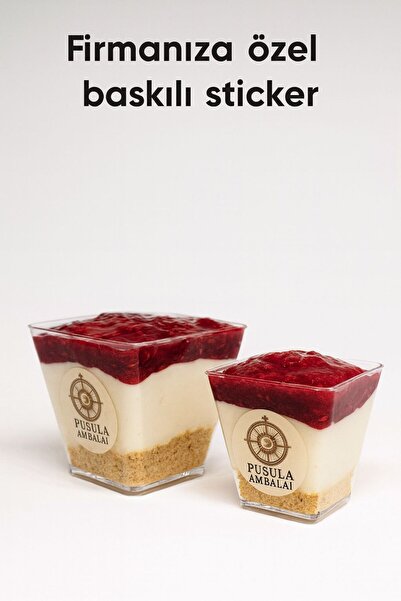 shop 120cc Kübik Prizma Üçgen Mika Sert Plastik Kase Sunum İçin Firmanıza Özel Sticer Baskı 80 adet Meze