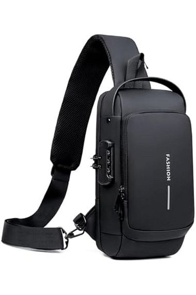 Türkiye Anti theft Crossbody Sling bag, Shoulder Backpack, Lightweight Chest Daypack with USB Charging Port,