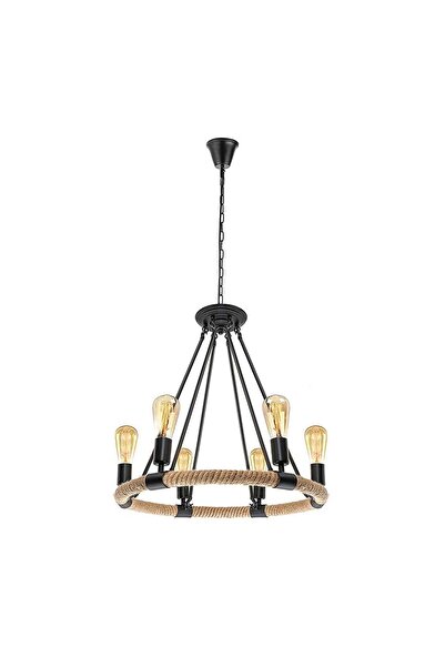 homelight 6-light circular rope pendant chandelier