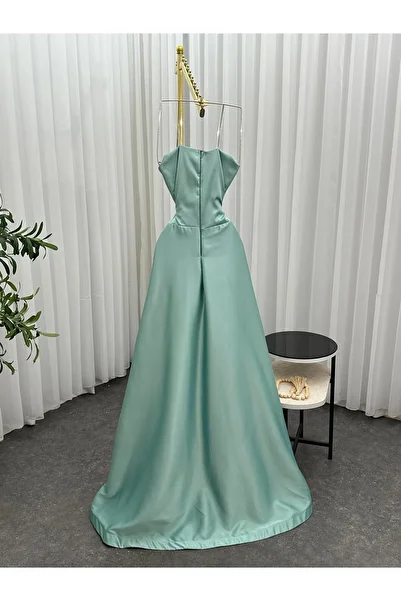 leevan fashion Tiffany Luxury Stretch Taffeta Evening Dress
