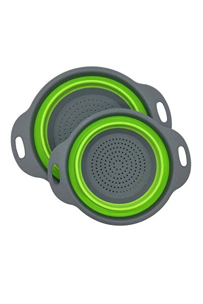 Generic 2 Piece Collapsible Silicone Strainer Multicolour 40x26cm