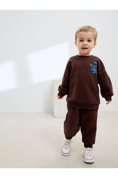KidsSel New Season Boy's Printed Top and Bottom Set