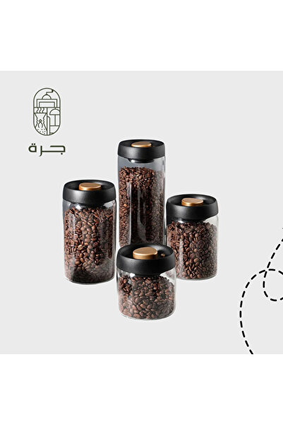 Solaf Clear Glass Jar for Storing Coffee Beans, Grains and Spices with Airtig...