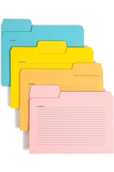 STOREMAX snShop SuperTab Notes Folder, Büyük Boy 1/3 Kesim Tableti, Harf Boyutu, Çeşitli Renkler, Paket b