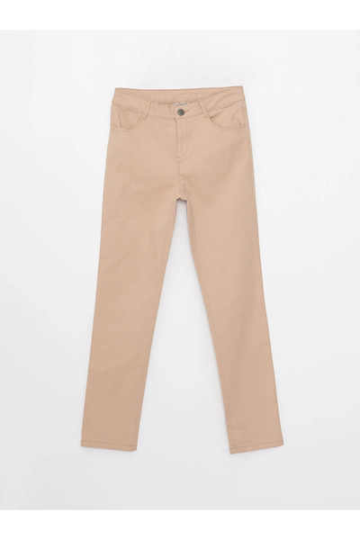 LC Waikiki Lcw Kidsbeige Skinny Fit Basic Gabardine Girl's Trousers