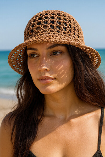 Talinhandmade Hasır File Bucket Şapka (Kağıt İp – Yetişkin Uyumlu)