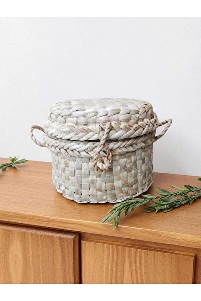 EM&MA DESİNG Emma Wicker - Storage, Storage, Decorative Basket with Lid 20X10 cm
