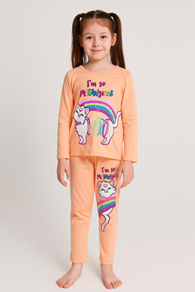 KAMİKAM Όμορφο χτενισμένο βαμβακερό κοστούμι για κορίτσια