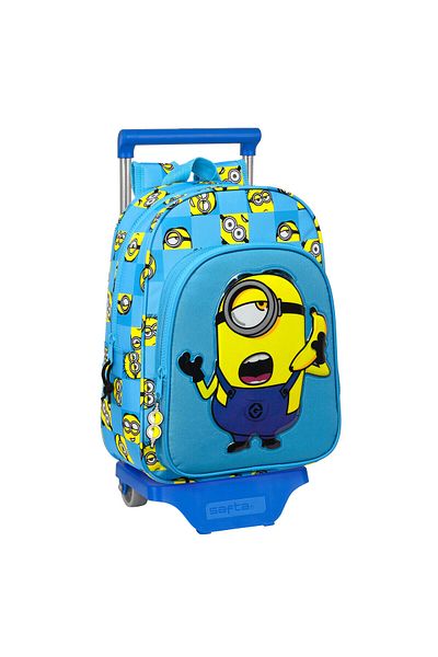 Minions School Rucksack with Wheels Minionstatic Blue (26 x 34 x 11 cm)