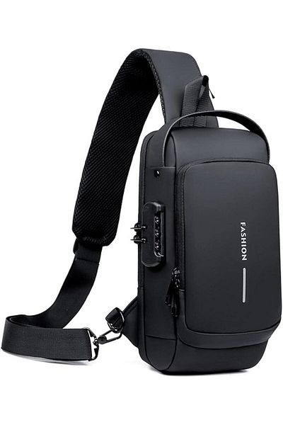 Türkiye Anti theft Crossbody Sling bag, Shoulder Backpack, Lightweight Chest Daypack with USB Charging Port,
