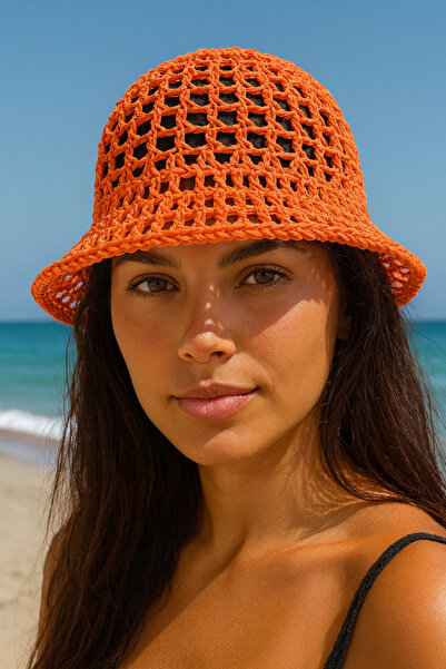 Talinhandmade قبعة دلو شبكية من القش (خيط ورقي - مناسبة للبالغين)