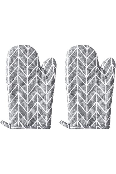 O Ozone Cotton Oven Mitts ,Pot Holders Heat Resistant Cooking Gloves | Grey Arrow Pattern
