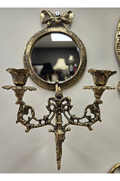 Handmade Duvar Şamdanı, Aynalı, İkili