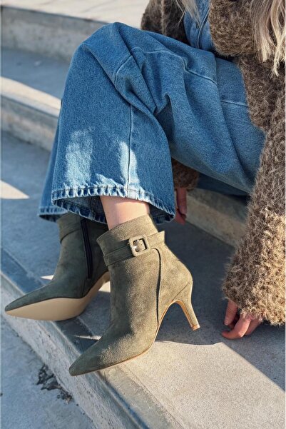 I Love Shoes Ronvis Süet Toka Detaylı Haki Kadın Bot