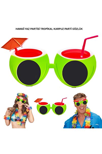 Go İthalat نظارات حفلات صيفية على شكل البطيخ بتصميم استوائي من هاواي (4940)