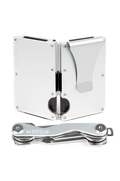 Mouzie Premium Aluminum Wallet for Men with Metal Money Clip, RFID Protection