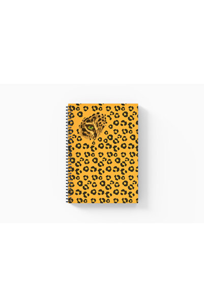 Yıldızistan Unlined A5 Spiral Bound 96 Pages Thick Cardboard Cover Special Collection Iconic Series Leopard School Notebook