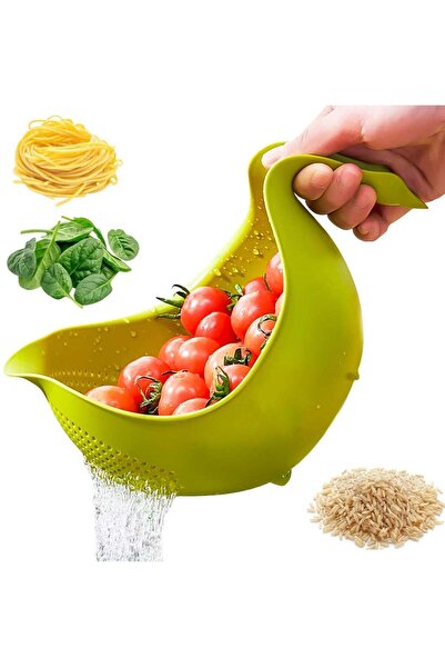 Generic Drain Basket, Fruit Washing Basket with Handle, Plastic Quinoa Strainer, Rice Washer, Multipurpose