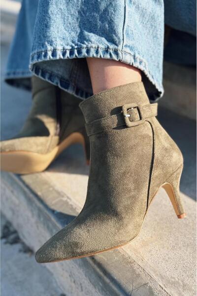 I Love Shoes Ronvis Süet Toka Detaylı Haki Kadın Bot