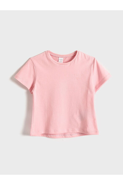 LC Waikiki تي شيرت بناتي من القطن الممشط مطبوع عليه طوق روبا من UZG STORE للف...